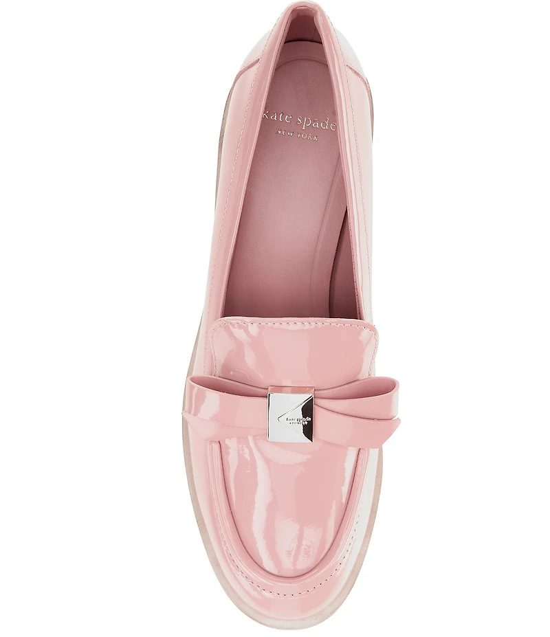 kate spade new york Deco Bow Patent Leather Block Loafers
