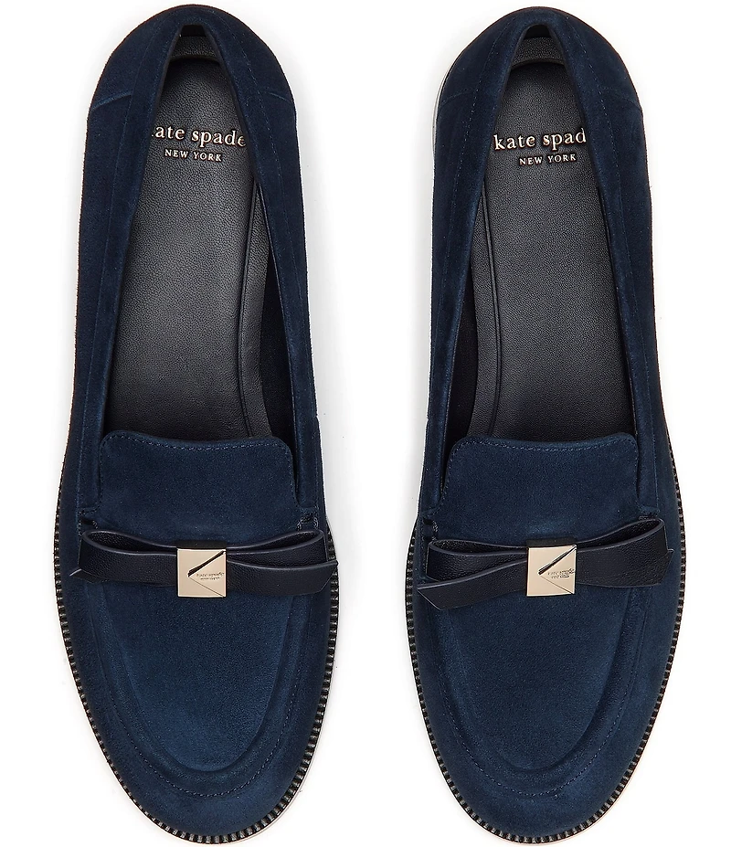 kate spade new york Deco Bow Suede Loafers