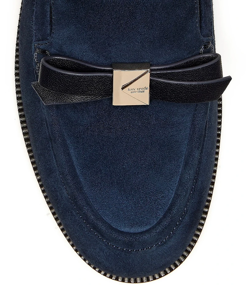kate spade new york Deco Bow Suede Loafers