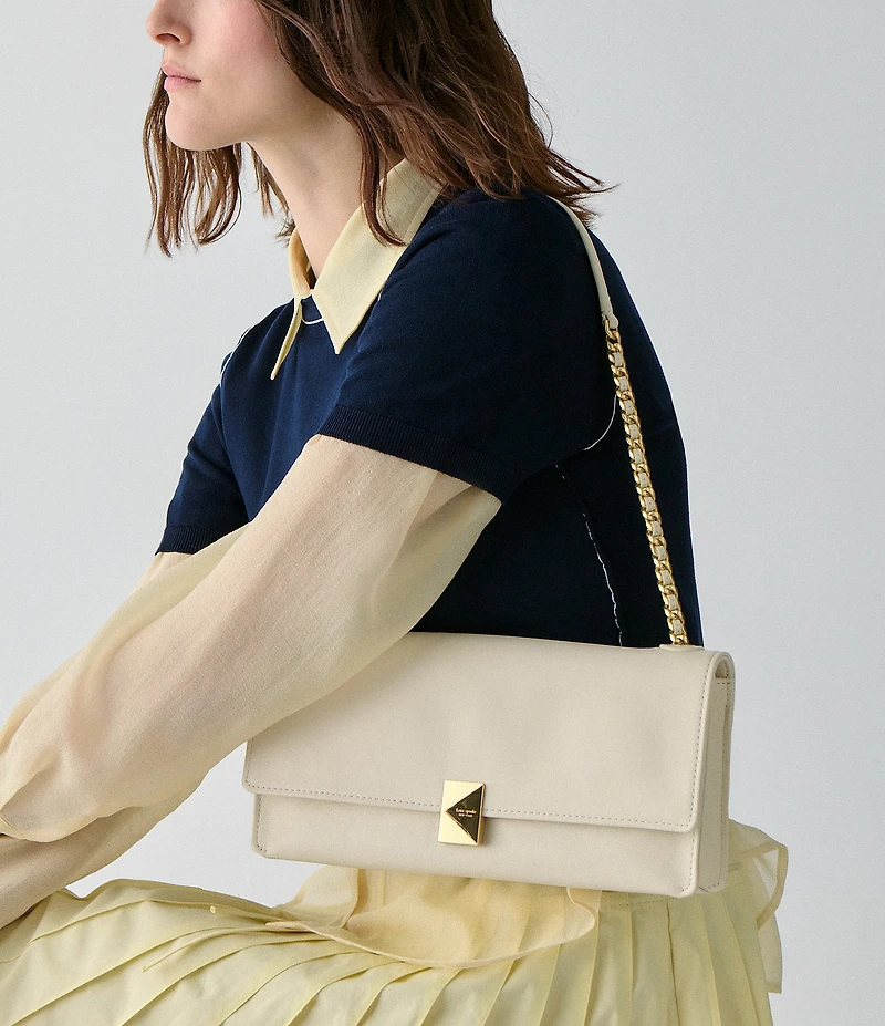 kate spade new york Deco Fine Grain Leather Soft Shoulder Bag