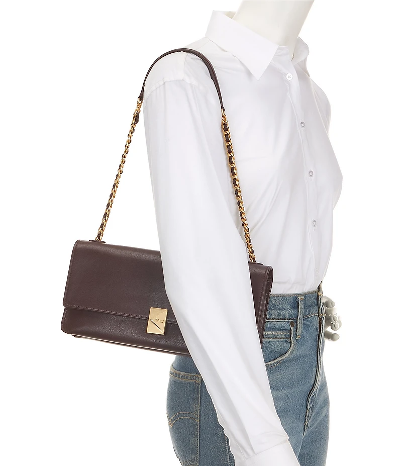 kate spade new york Deco Fine Grain Leather Soft Shoulder Bag