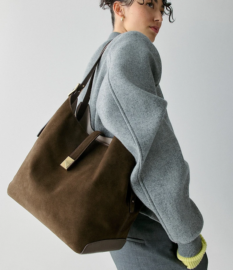 kate spade new york Deco Large Suede Hobo Tote Bag