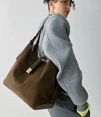 kate spade new york Deco Large Suede Hobo Tote Bag