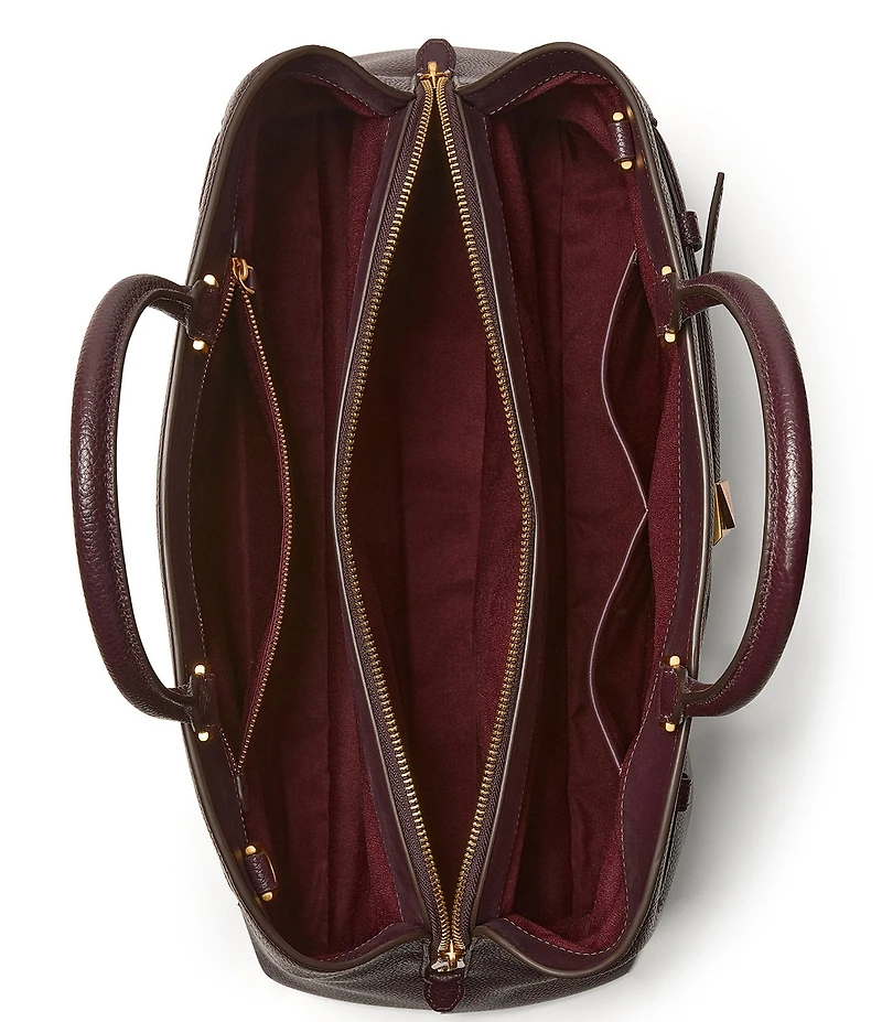 kate spade new york Deco Large Belted Pebbled Leather Satchel Bag