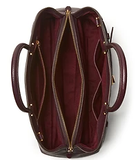 kate spade new york Deco Large Belted Pebbled Leather Satchel Bag