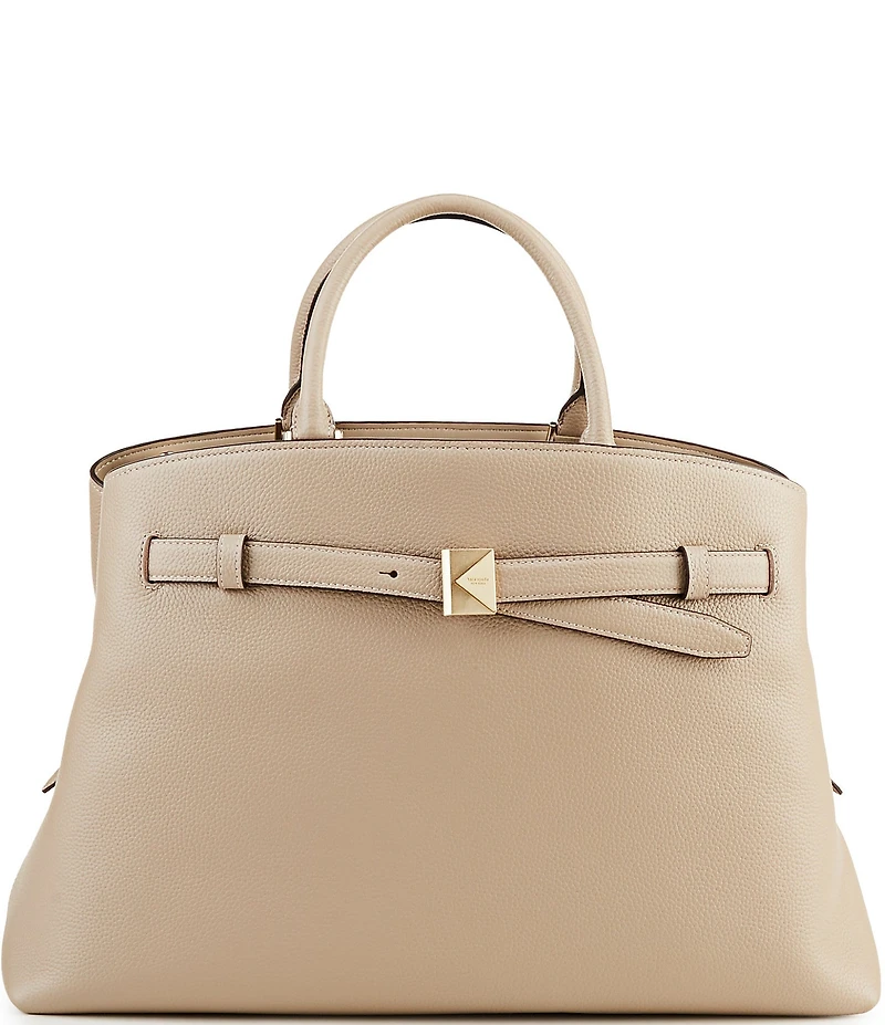 kate spade new york Deco Large Belted Pebbled Leather Satchel Bag