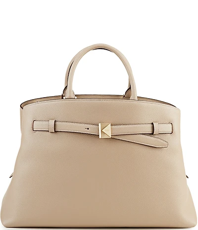 kate spade new york Deco Large Belted Pebbled Leather Satchel Bag