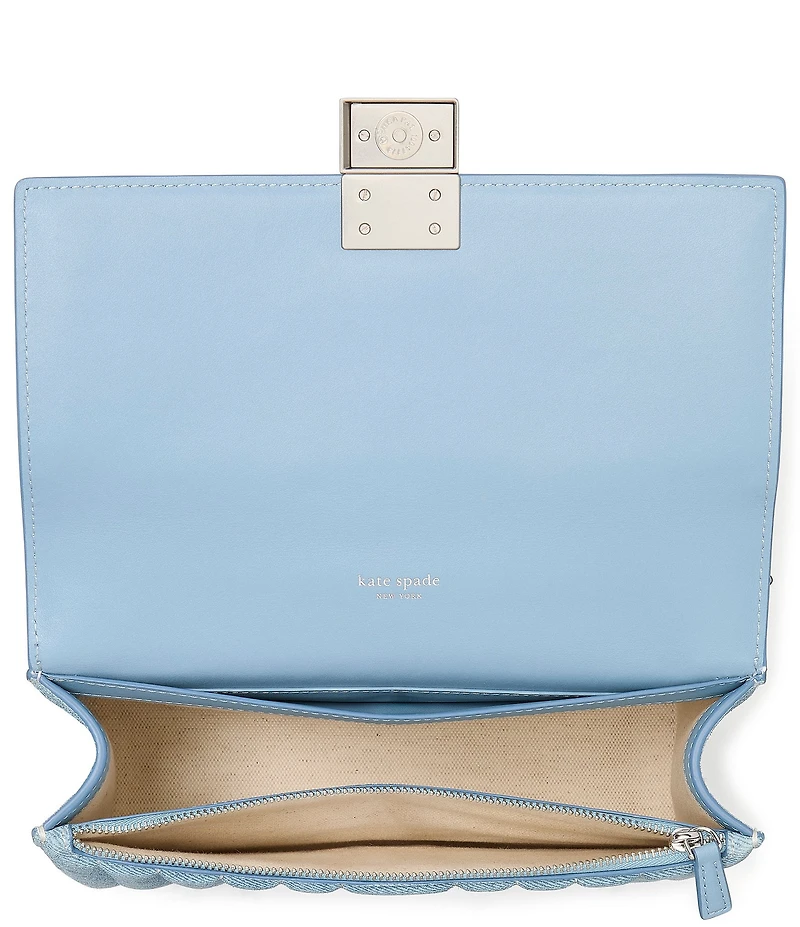 kate spade new york Deco Quilted Denim Suede Chain Convertible Shoulder Bag
