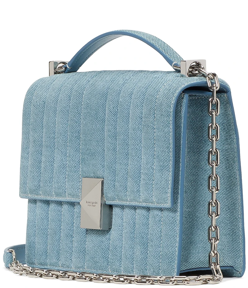 kate spade new york Deco Quilted Denim Suede Chain Convertible Shoulder Bag