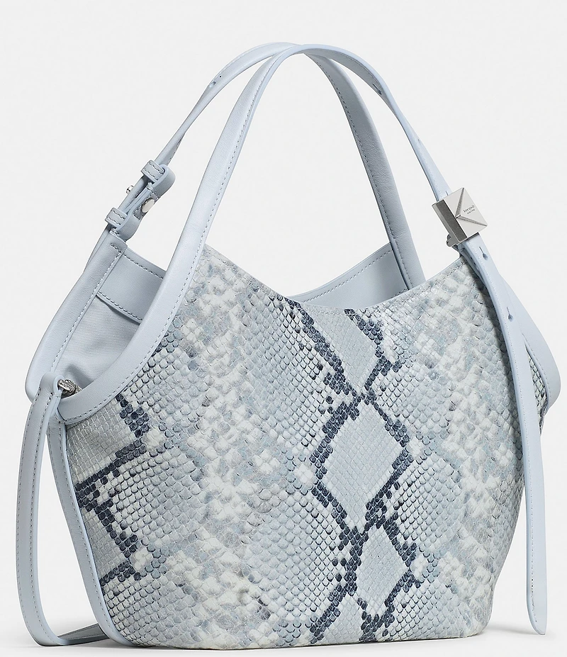 kate spade new york Deco Snake Embossed Leather Small Tulip Handle Tote Bag