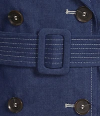 kate spade new york Denim Water Resistant Notch Collar Long Sleeve Belted Trench Coat