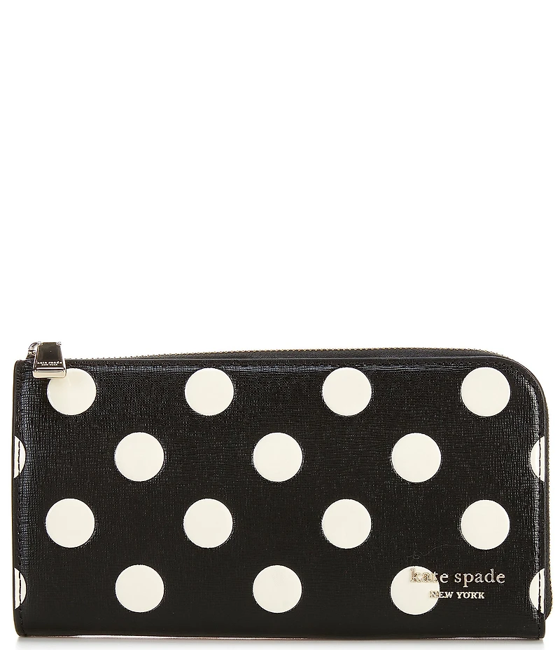 kate spade new york Devin Breezy Polka Dot Leather Zip Around Continental Wallet