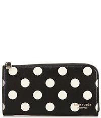 kate spade new york Devin Breezy Polka Dot Leather Zip Around Continental Wallet