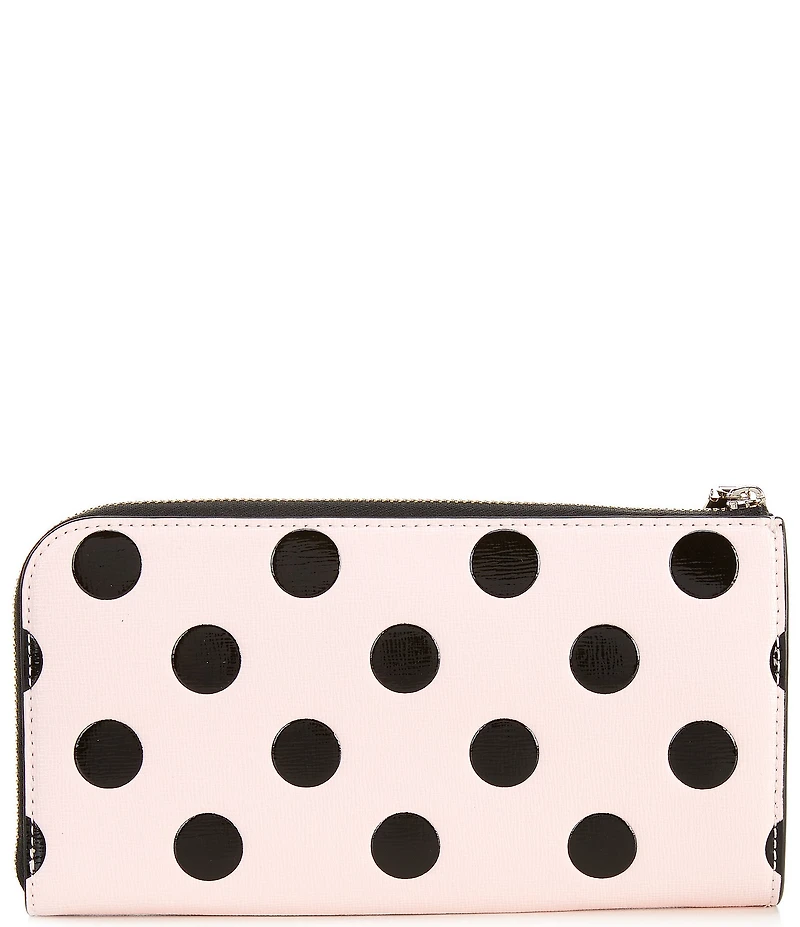 kate spade new york Devin Breezy Polka Dot Leather Zip Around Continental Wallet