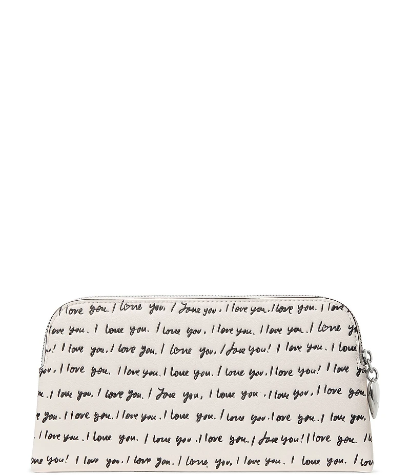 kate spade new york Devin 'I Love You' Script Novelty Leather Pouch