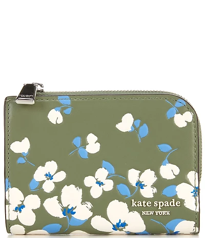 kate spade new york Devin Floral Leather Small Compact Wallet