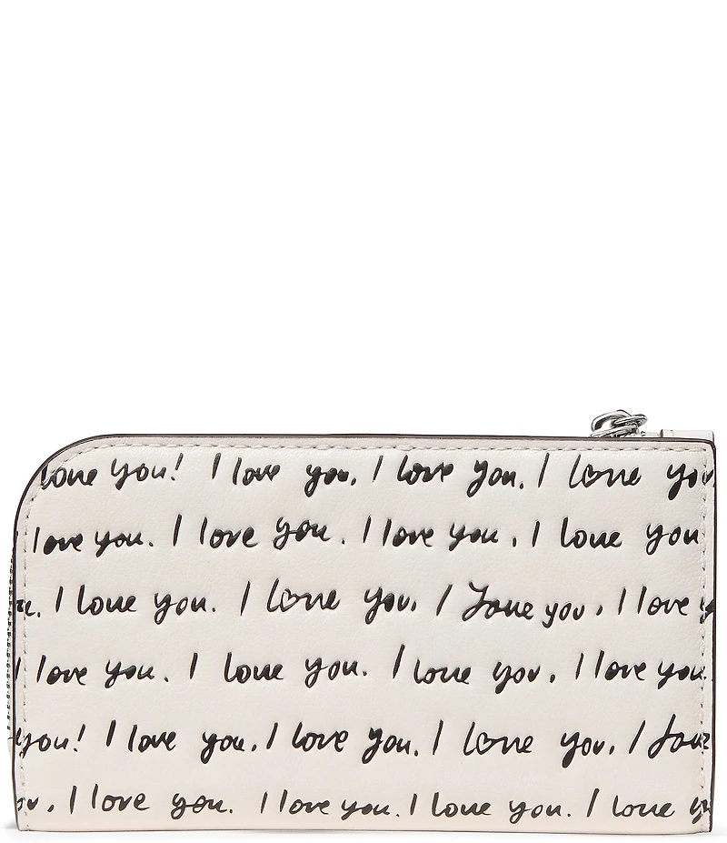 kate spade new york Devin Small 'I Love You' Embossed Script Slim Bifold Wallet