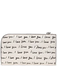 kate spade new york Devin Small 'I Love You' Embossed Script Slim Bifold Wallet
