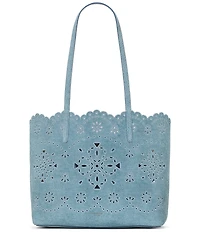 kate spade new york Spade Flower Do It All Perforated Denim Suede Tote Bag
