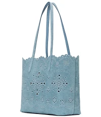 kate spade new york Spade Flower Do It All Perforated Denim Suede Tote Bag