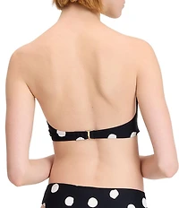 kate spade new york Dotted Print Sweetheart Neck Underwire Bandeau Swim Top