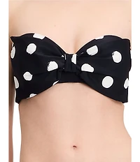 kate spade new york Dotted Print Sweetheart Neck Underwire Bandeau Swim Top