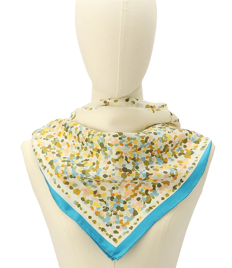 kate spade new york Dotted Spade Flower Silk Square Scarf