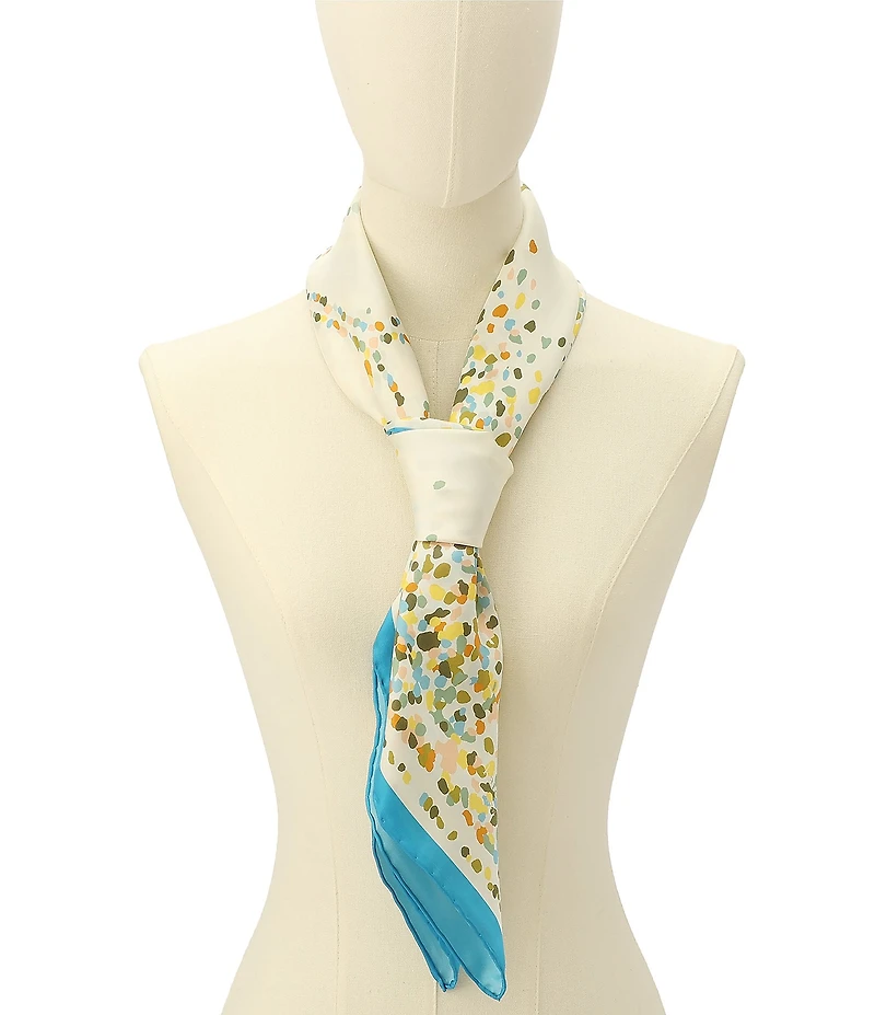 kate spade new york Dotted Spade Flower Silk Square Scarf