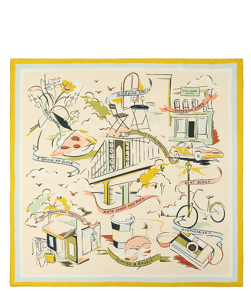 kate spade new york Downtown Day Trip Silk Square Scarf