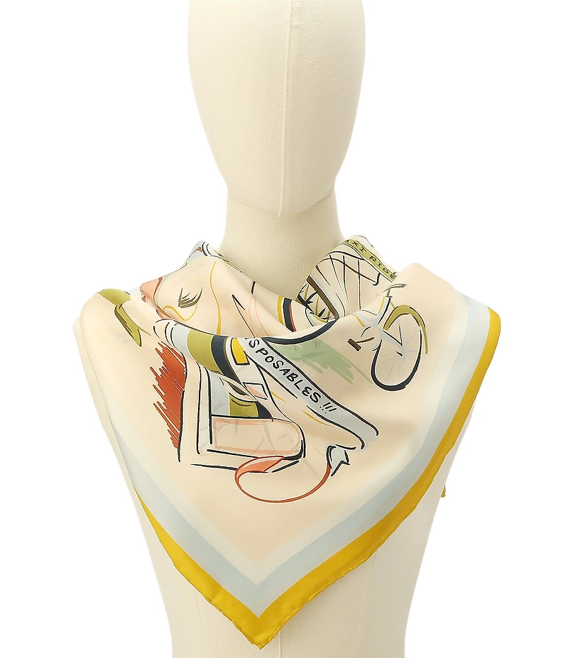 kate spade new york Downtown Day Trip Silk Square Scarf