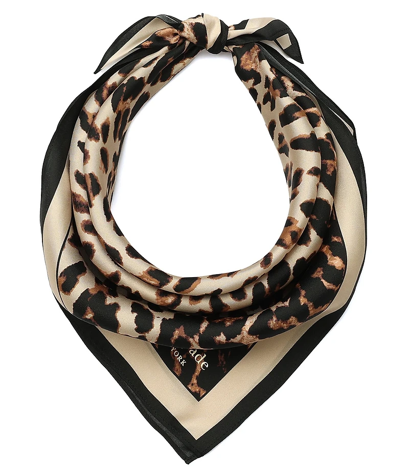 kate spade new york Downtown Leopard Silk Bandana Scarf