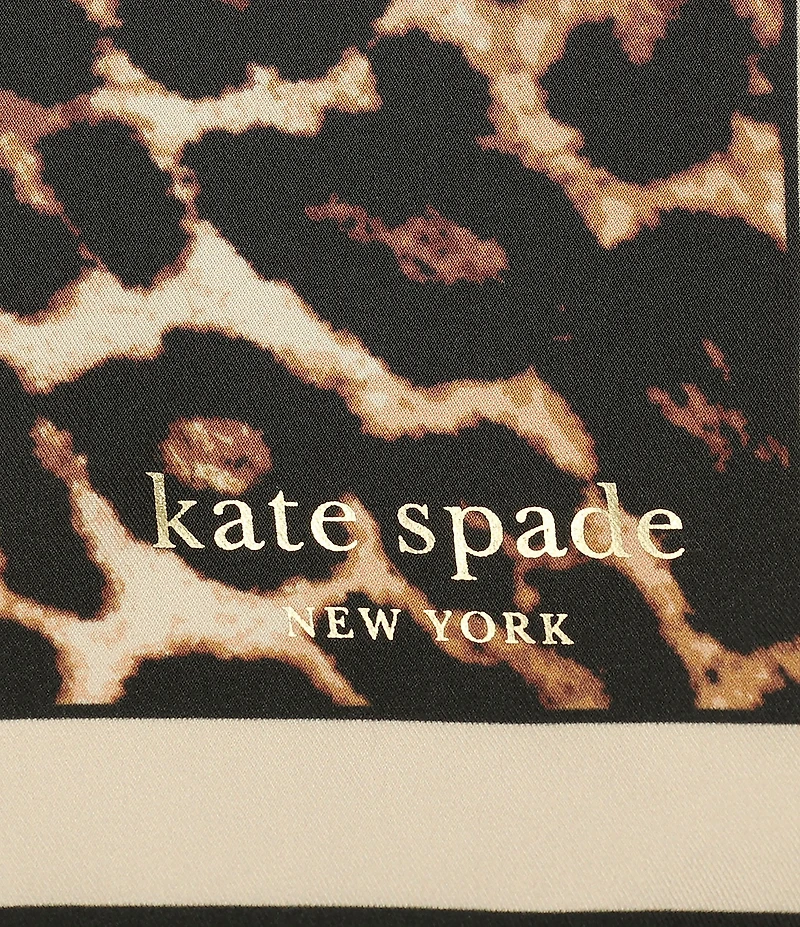 kate spade new york Downtown Leopard Silk Bandana Scarf