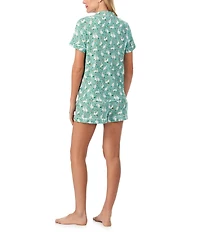 kate spade new york Duck Print Short Sleeve Notch Collar Knit Shorty Pajama Set