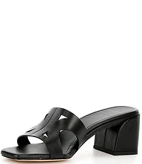 kate spade new york Duo Leather Logo Block Heel Slide Sandals