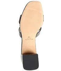 kate spade new york Duo Leather Logo Block Heel Slide Sandals