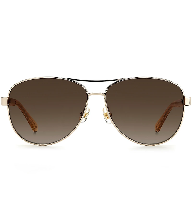 kate spade new york Women's Fara 57mm Aviator Polarized Sunglasses