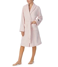 kate spade new york Floral Jacquard Plush Shawl Collar Long Sleeve Robe