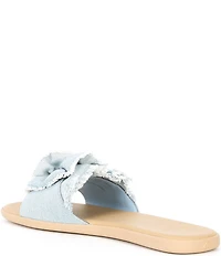 kate spade new york Flourish Denim Flower Ornament Flat Slide Sandals