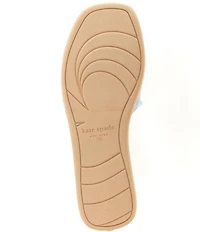 kate spade new york Flourish Denim Flower Ornament Flat Slide Sandals