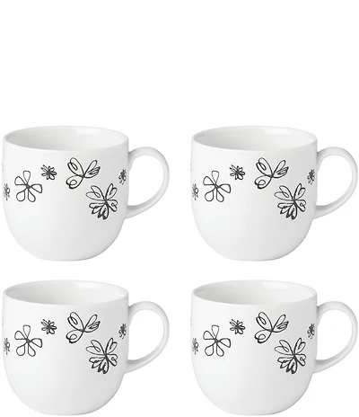 kate spade new york Garden Doodle 4-Piece Mug Set