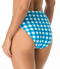 kate spade new york Gingham High Leg High Waist Swim Bottom