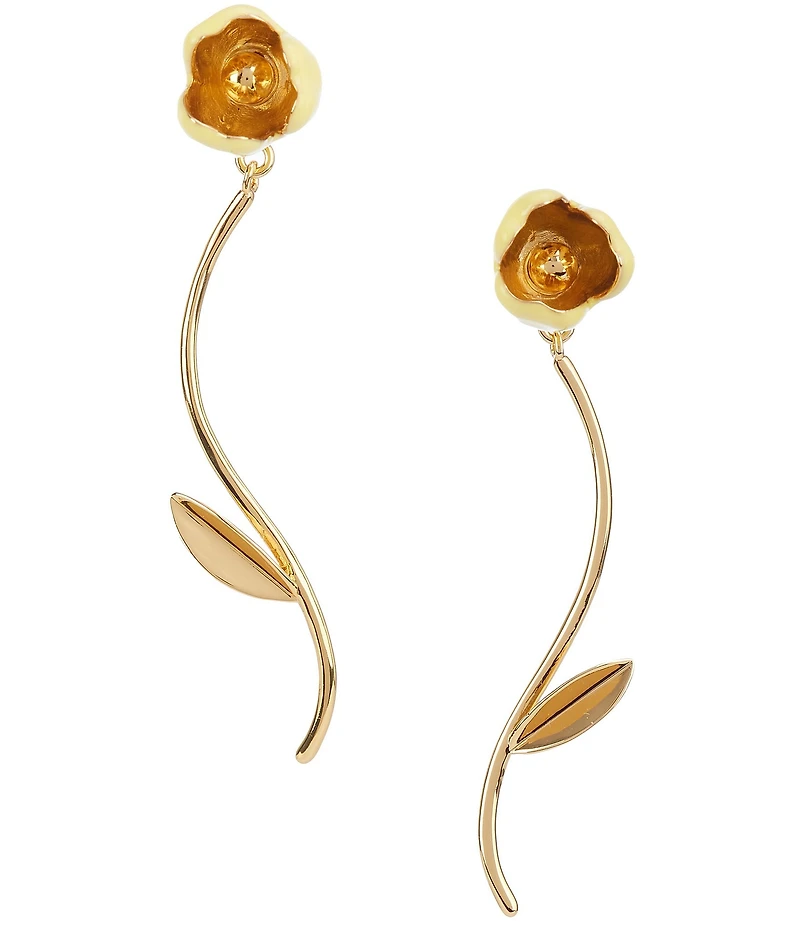 kate spade new york Golden Bloom Floral Statement Linear Earrings