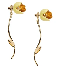kate spade new york Golden Bloom Floral Statement Linear Earrings