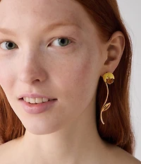 kate spade new york Golden Bloom Floral Statement Linear Earrings