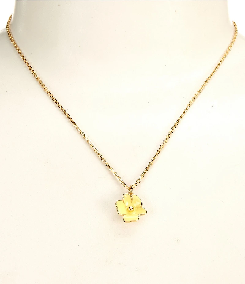 kate spade new york Golden Bloom Flower Short Pendant Necklace