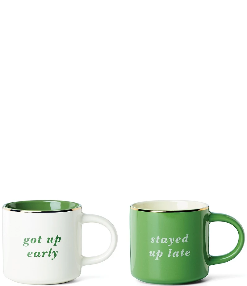 kate spade new york Got Up Early & Stayed Up Late, Mugs, Set of 2