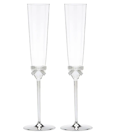 kate spade new york Grace Avenue Bow Wedding Toast Flute Pair