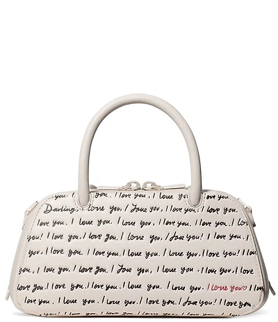kate spade new york Mini Grace 'I Love You' Embossed Script Novelty Satchel Bag