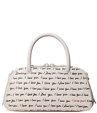 kate spade new york Mini Grace 'I Love You' Embossed Script Novelty Satchel Bag