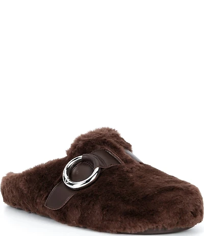kate spade new york Halo Faux Fur Buckle Clogs